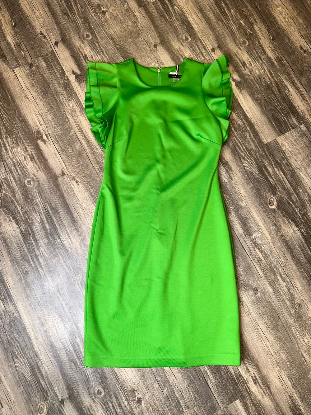 Tommy Hilfiger Green Ruffle Sleeve Sheath Dress Size 4
